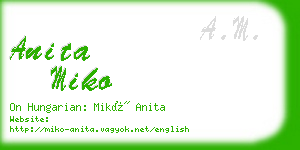 anita miko business card